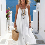 Women's Sleeveless Linen Blend Maxi Dress