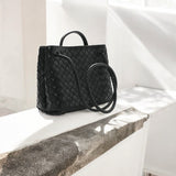 Woven Top Handle Tote Bag