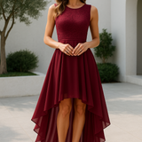 Sleeveless High Low Midi Dress with Flowing Hem