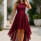 Sleeveless High Low Midi Dress with Flowing Hem