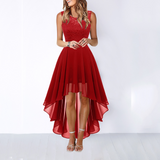 Sleeveless High Low Midi Dress with Flowing Hem