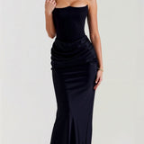 Strapless Bodycon Maxi Dress with Sleek Silhouette