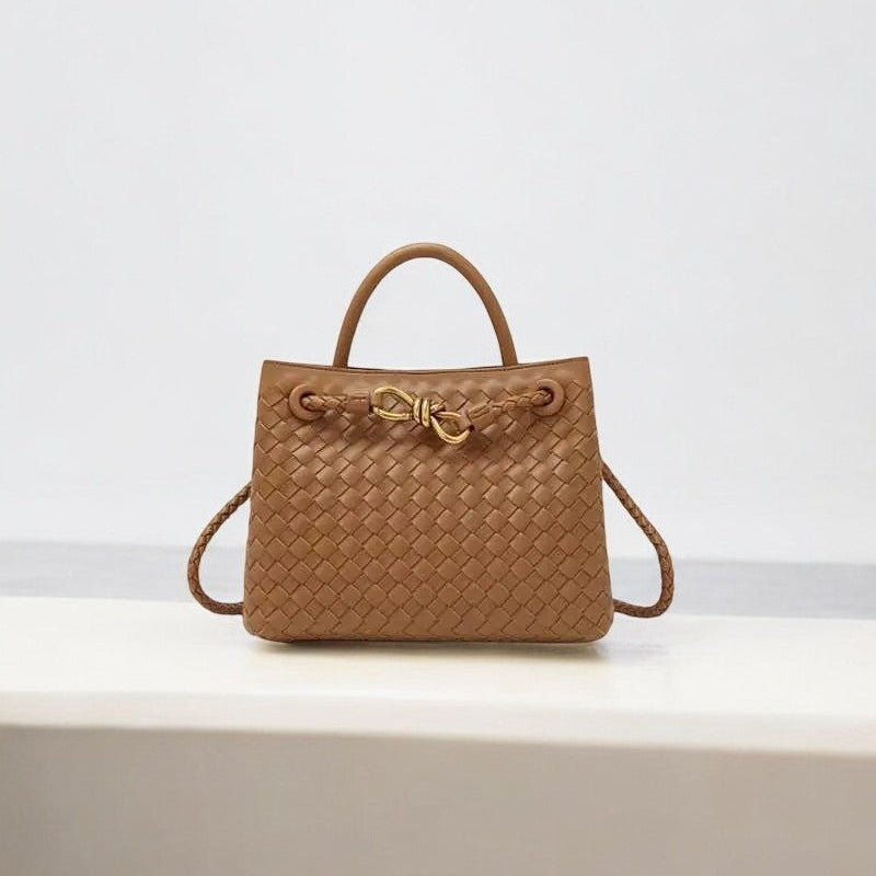 Woven Top Handle Tote Bag