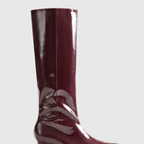 Pointed Toe Mid Heel Knee High Boots
