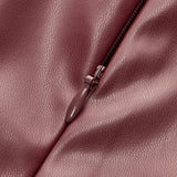 Selara Studio | Sleeveless Draped Faux Leather Top with High Neck