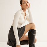 Buckle Detail Knee High Riding Boots