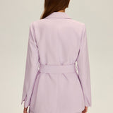 Belted Tailored Blazer with Wrap Front Design