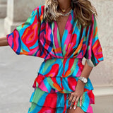 Floral Tiered Mini Dress with Smocked Waist