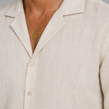 Men's Linen Blend Shirt and Drawstring Trousers Set