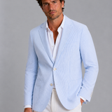 Men's Striped Single-Breasted Blazer
