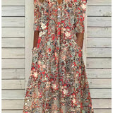 Floral V-Neck Midi Dress