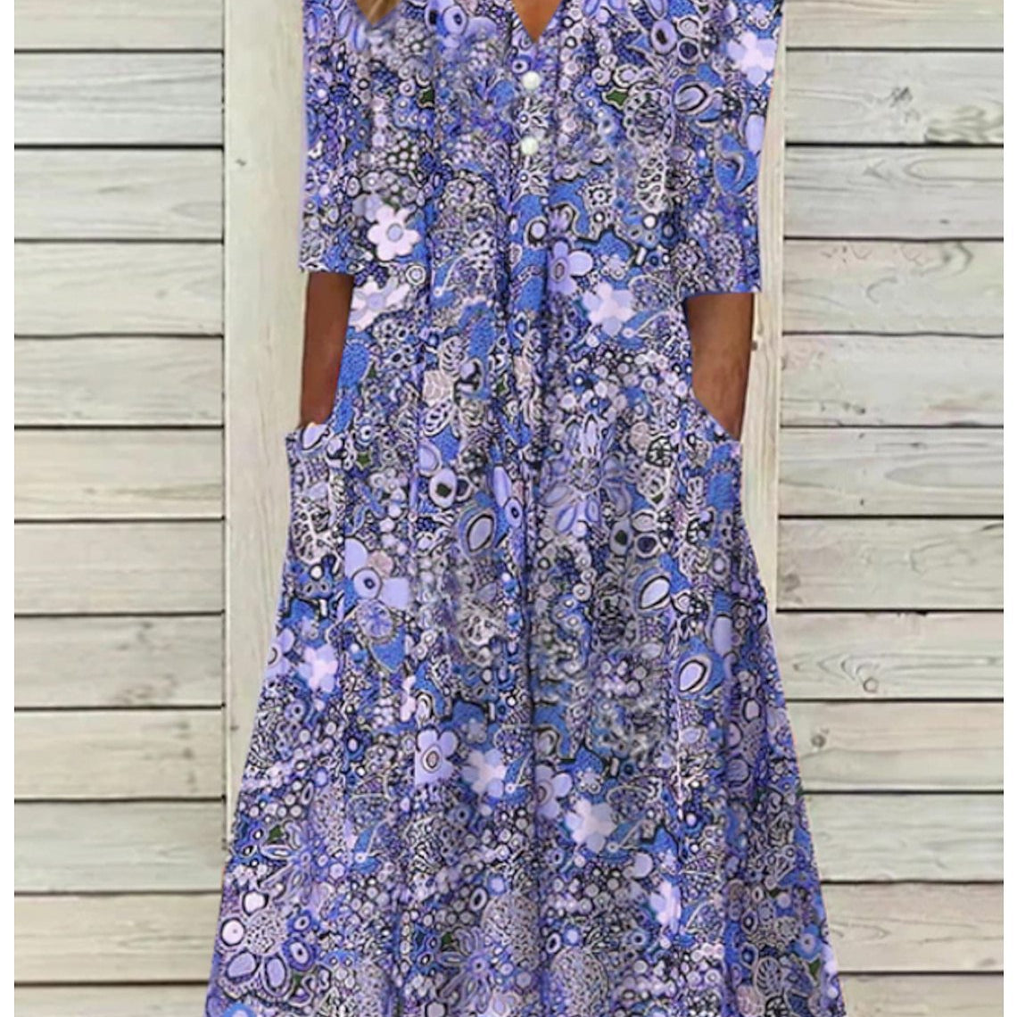 Floral V-Neck Midi Dress