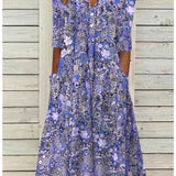 Floral V-Neck Midi Dress