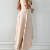 Sleeveless Wrap Midi Dress with Asymmetric Hem