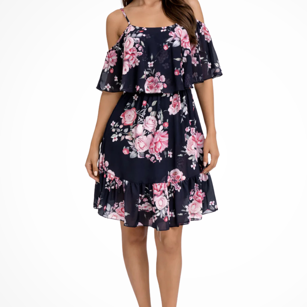 Floral Off-Shoulder Ruffle Mini Dress