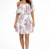 Floral Off-Shoulder Ruffle Mini Dress