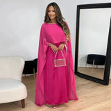 Flowy Batwing Sleeve Maxi Dress with Relaxed Fit