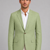 Men's Single-Breasted Linen Blend Blazer