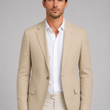Men's Single-Breasted Linen Blend Blazer