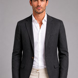 Men's Single-Breasted Linen Blend Blazer