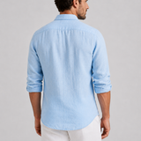 Men's Linen Blend Button-Up Shirt