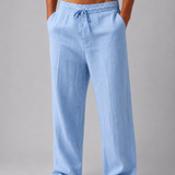 Men's Linen Blend Drawstring Trousers