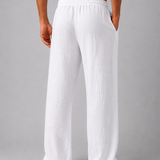 Men's Linen Blend Drawstring Trousers