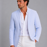 Men's Striped Single-Breasted Blazer