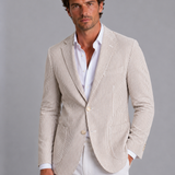 Men's Striped Single-Breasted Blazer