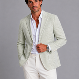 Men's Striped Single-Breasted Blazer