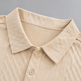 Men's Textured Polo Shirt and Shorts Set