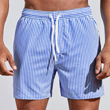Men's Striped Drawstring Swim Shorts