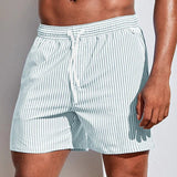 Men's Striped Drawstring Swim Shorts