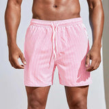 Men's Striped Drawstring Swim Shorts