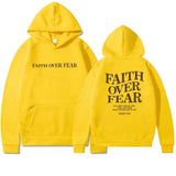 Faith Over Fear Inspirational Hoodie with Relaxed Fit
