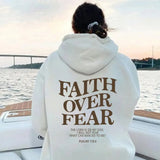 Faith Over Fear Inspirational Hoodie with Relaxed Fit