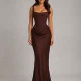 Women's Sweetheart Neck Draped Maxi Dress