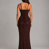 Women's Sweetheart Neck Draped Maxi Dress