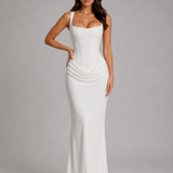 Women's Sweetheart Neck Draped Maxi Dress
