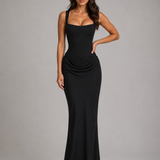 Women's Sweetheart Neck Draped Maxi Dress