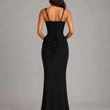 Women's Sweetheart Neck Draped Maxi Dress