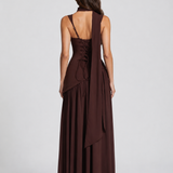 Women's Sleeveless Square Neck Maxi Dress with Side Slit