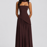 Women's Sleeveless Square Neck Maxi Dress with Side Slit