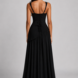 Women's Sleeveless Square Neck Maxi Dress with Side Slit