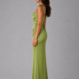 Women's Square Neck Ruched Maxi Dress