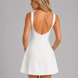 Women's Sleeveless A-Line Mini Dress with Pockets