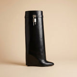 Minimalist Pointed Toe Knee High Boots