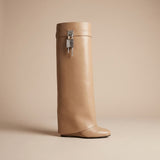 Minimalist Pointed Toe Knee High Boots