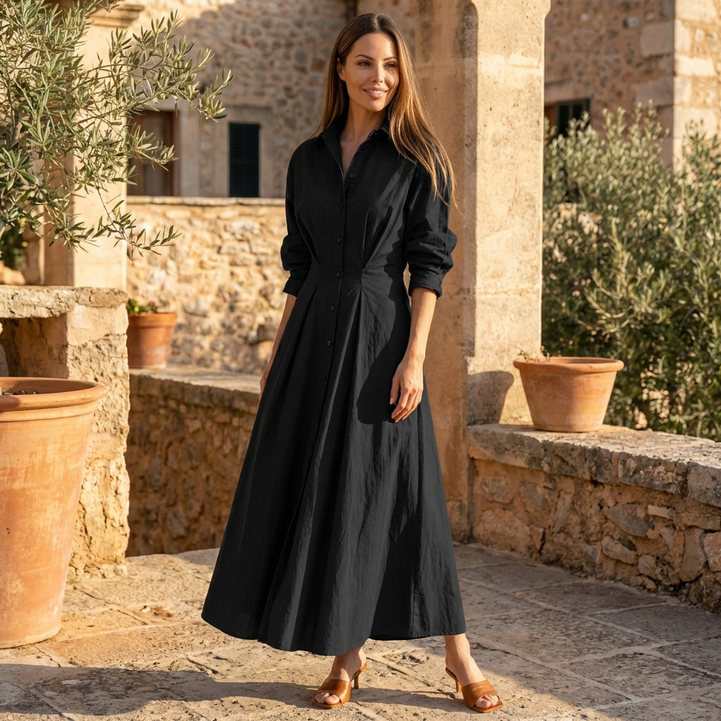 Halter Neck Fit and Flare Midi Dress | Azuelle – Selara-studio