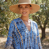 Boho Printed Maxi Dress with Loose Fit and V Neck
